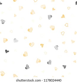 Light Orange vector seamless pattern with colorful hearts. Illustration with hearts in love concept for valentine's day. Pattern for carnival, festival romantic leaflets.