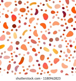 Light Orange vector seamless pattern with spheres. Blurred bubbles on abstract backdrop with colorful gradient. Pattern for trendy fabric, wallpapers.