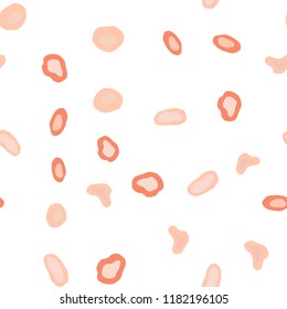 Light Orange vector seamless pattern with spheres. Glitter abstract illustration with blurred drops of rain. Pattern for design of fabric, wallpapers.