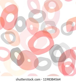 Light Orange vector seamless pattern with spheres. Blurred bubbles on abstract backdrop with colorful gradient. Template for business cards, websites.