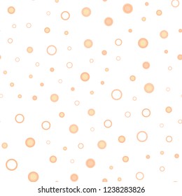 Light Orange vector seamless pattern with spheres. Abstract illustration with colored bubbles in nature style. Pattern for design of fabric, wallpapers.