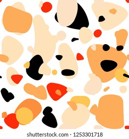 Light Orange vector seamless pattern with spheres. Modern abstract illustration with colorful water drops. Template for business cards, websites.