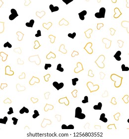 Light Orange vector seamless pattern with colorful hearts. Blurred decorative design in doodle style with hearts. Pattern can be used for valentine's ad, booklets.
