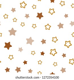 Light Orange vector seamless pattern with christmas stars. Modern geometrical abstract illustration with stars. Template for business cards, websites.