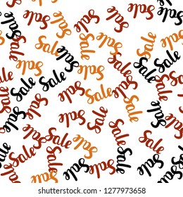 Light Orange vector seamless pattern with 70, 90 percentage signs. Illustration with signs of sales on abstract template. Design for business ads, commercials.