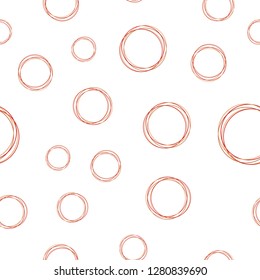 Light Orange vector seamless pattern with spheres. Illustration with set of shining colorful abstract circles. Texture for window blinds, curtains.