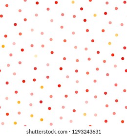 Light Orange vector seamless pattern with spheres. Modern abstract illustration with colorful water drops. The pattern can be used for beautiful websites.