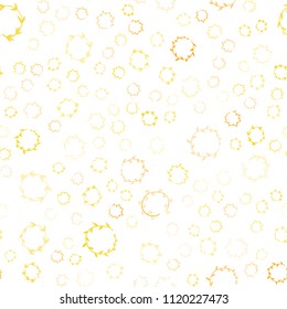 Light Orange vector seamless template with circles. Glitter abstract illustration with blurred drops of rain. Pattern can be used for ads, leaflets.