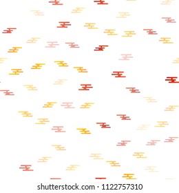 Light Orange vector seamless template with repeated sticks. Glitter abstract illustration with colored sticks. The pattern can be used for websites.