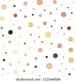 Light Orange vector seamless template in hexagonal style. Abstract illustration with colorful hexagons. Pattern can for your ad, booklets.
