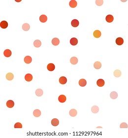 Light Orange vector seamless template with circles. Beautiful colored illustration with blurred circles in nature style. Beautiful design for your business natural advert.