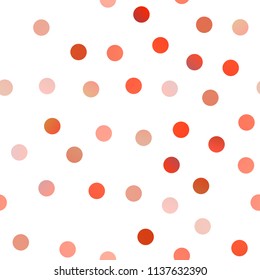 Light Orange vector seamless template with circles. Abstract illustration with colored bubbles in nature style. The pattern can be used for ads, leaflets of liquid.