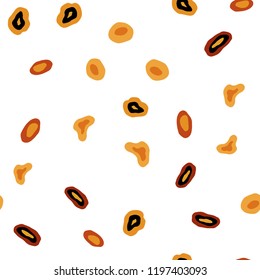 Light Orange vector seamless template with circles. Beautiful colored illustration with blurred circles in nature style. Design for textile, fabric, wallpapers.