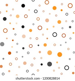 Light Orange vector seamless template with circles. Abstract illustration with colored bubbles in nature style. Design for textile, fabric, wallpapers.