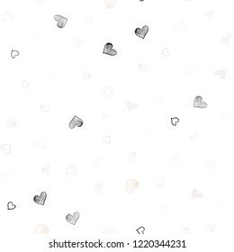 Light Orange vector seamless template with doodle hearts. Illustration with hearts in love concept for valentine's day. Pattern for carnival, festival romantic leaflets.