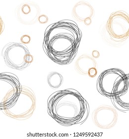 Light Orange vector seamless template with circles. Glitter abstract illustration with blurred drops of rain. Pattern for design of fabric, wallpapers.