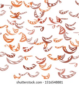Light Orange vector seamless template with sweet christmas sticks.