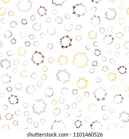 Light Orange vector seamless texture with disks. Abstract illustration with colored bubbles in nature style. Pattern can be used for ads, leaflets.