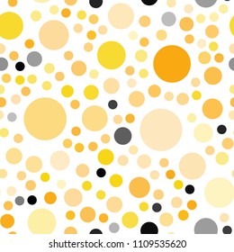 Light Orange vector seamless texture with disks. Abstract illustration with colored bubbles in nature style. New design for ad, poster, banner of your website.