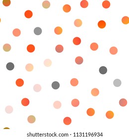 Light Orange vector seamless texture with disks. Modern abstract illustration with colorful water drops. Beautiful design for your business natural advert.