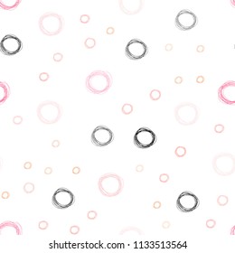 Light Orange vector seamless texture with disks. Modern abstract illustration with colorful water drops. Pattern can be used for ads, leaflets.