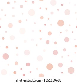 Light Orange vector seamless texture with disks. Illustration with set of shining colorful abstract circles. Pattern for design of fabric, wallpapers.