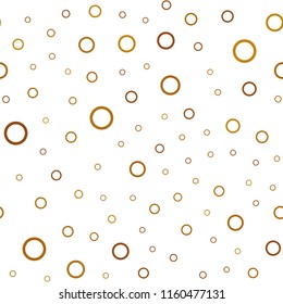 Light Orange vector seamless texture with disks. Illustration with set of shining colorful abstract circles. Beautiful design for your business advert.