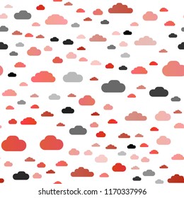 Light Orange vector seamless texture with cloudy sky. Modern illustration with colorful gradient clouds. Pattern for design of window blinds, curtains.
