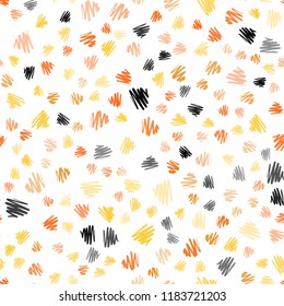 Light Orange vector seamless texture with colored lines. Shining colored illustration with sharp stripes. Pattern for ads, posters, banners.