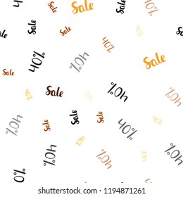 Light Orange vector seamless texture with selling prices 40 %. Colorful set of  percentage signs in simple style. Backdrop for ads, leaflets of Black Friday.