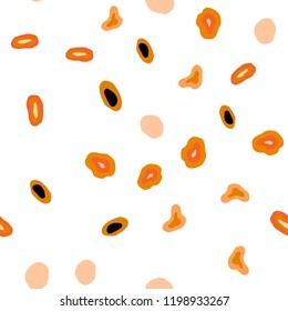 Light Orange vector seamless texture with disks. Blurred decorative design in abstract style with bubbles. Pattern for trendy fabric, wallpapers.