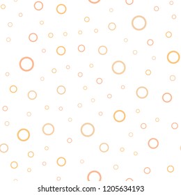 Light Orange vector seamless texture with disks. Illustration with set of shining colorful abstract circles. New design for ad, poster, banner of your website.