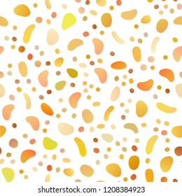 Light Orange vector seamless texture with disks. Modern abstract illustration with colorful water drops. Trendy design for wallpaper, fabric makers.