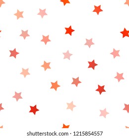 Light Orange vector seamless texture with beautiful stars. Glitter abstract illustration with colored stars. The pattern can be used for wrapping gifts.