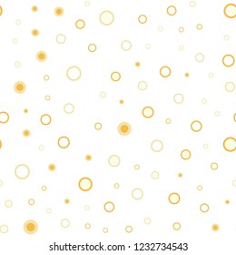 Light Orange vector seamless texture with disks. Modern abstract illustration with colorful water drops. Trendy design for wallpaper, fabric makers.