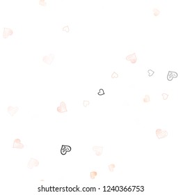 Light Orange vector seamless texture with lovely hearts. Glitter abstract illustration with colorful hearts in romantic style. Pattern can be used for valentine's ad, booklets.