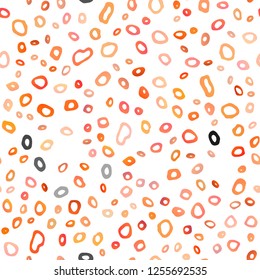 Light Orange vector seamless texture with disks. Colorful illustration with blurred circles in nature style. Trendy design for wallpaper, fabric makers.