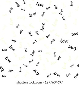 Light Orange vector seamless texture with words LOVE YOU. Decorative illustration with words of love in abstract style. Design for wallpaper, fabric makers.