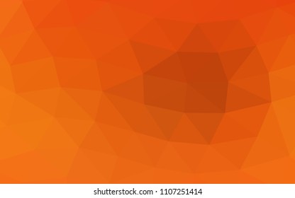 Light Orange vector shining hexagonal shining triangular. Shining illustration, which consist of triangles. The elegant pattern can be used as part of a brand book.