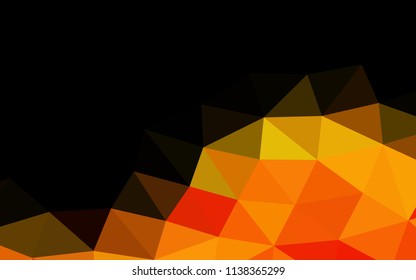Light Orange vector shining hexagonal shining triangular. Glitter abstract illustration with an elegant design. A completely new template for your business design.
