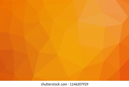 Light Orange vector shining hexagonal pattern. Triangular geometric sample with gradient.  The template can be used as a background for cell phones.