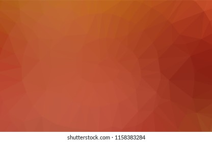 Light Orange vector shining hexagonal background. Shining illustration, which consist of triangles. Triangular pattern for your business design.