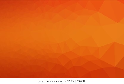 Light Orange vector shining hexagonal background. Geometric illustration in Origami style with gradient.  Triangular pattern for your business design.