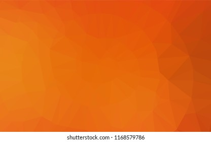Light Orange vector shining hexagonal background. Geometric illustration in Origami style with gradient.  A new texture for your design.