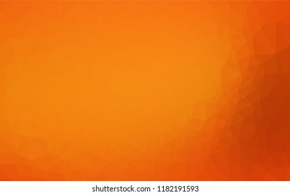 Light Orange vector shining hexagonal pattern. Shining illustration, which consist of triangles. The textured pattern can be used for background.