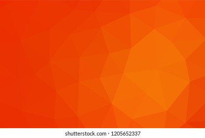 Light Orange vector shining hexagonal pattern. Shining illustration, which consist of triangles. The textured pattern can be used for background.