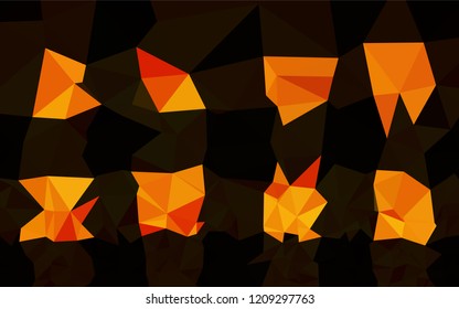 Light Orange vector shining hexagonal background. Creative geometric illustration in Origami style with gradient. The best triangular design for your business.