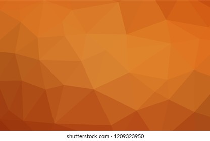 Light Orange vector shining hexagonal template. Triangular geometric sample with gradient.  The best triangular design for your business.