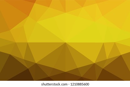 Light Orange vector shining hexagonal background. A sample with polygonal shapes. Triangular pattern for your business design.