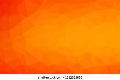Light Orange vector shining hexagonal template. Colorful illustration in abstract style with gradient. The polygonal design can be used for your web site.